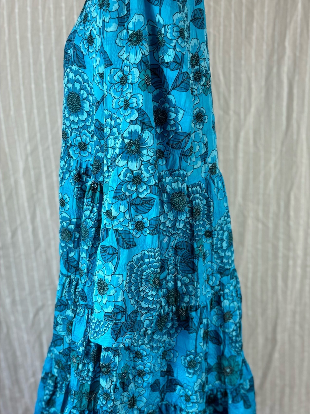 Zara Blue Floral Tiered Dress